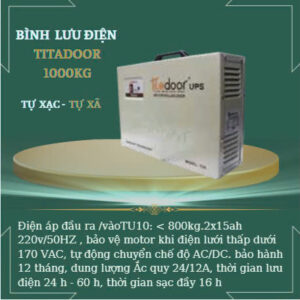 Bình lưu điện Titadoor 1000kg