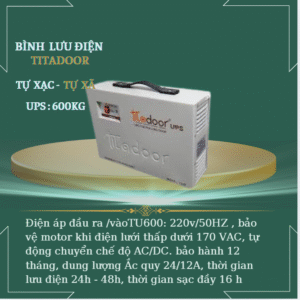 Bình Lưu điện Titadoor 600kg